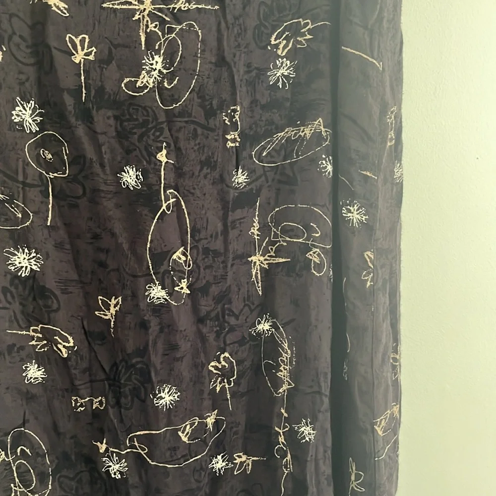 Vintage Sigrid Olsen Midi Skirt Brown Y2K Abstract  Autumn‎ Tiered Whimsigoth